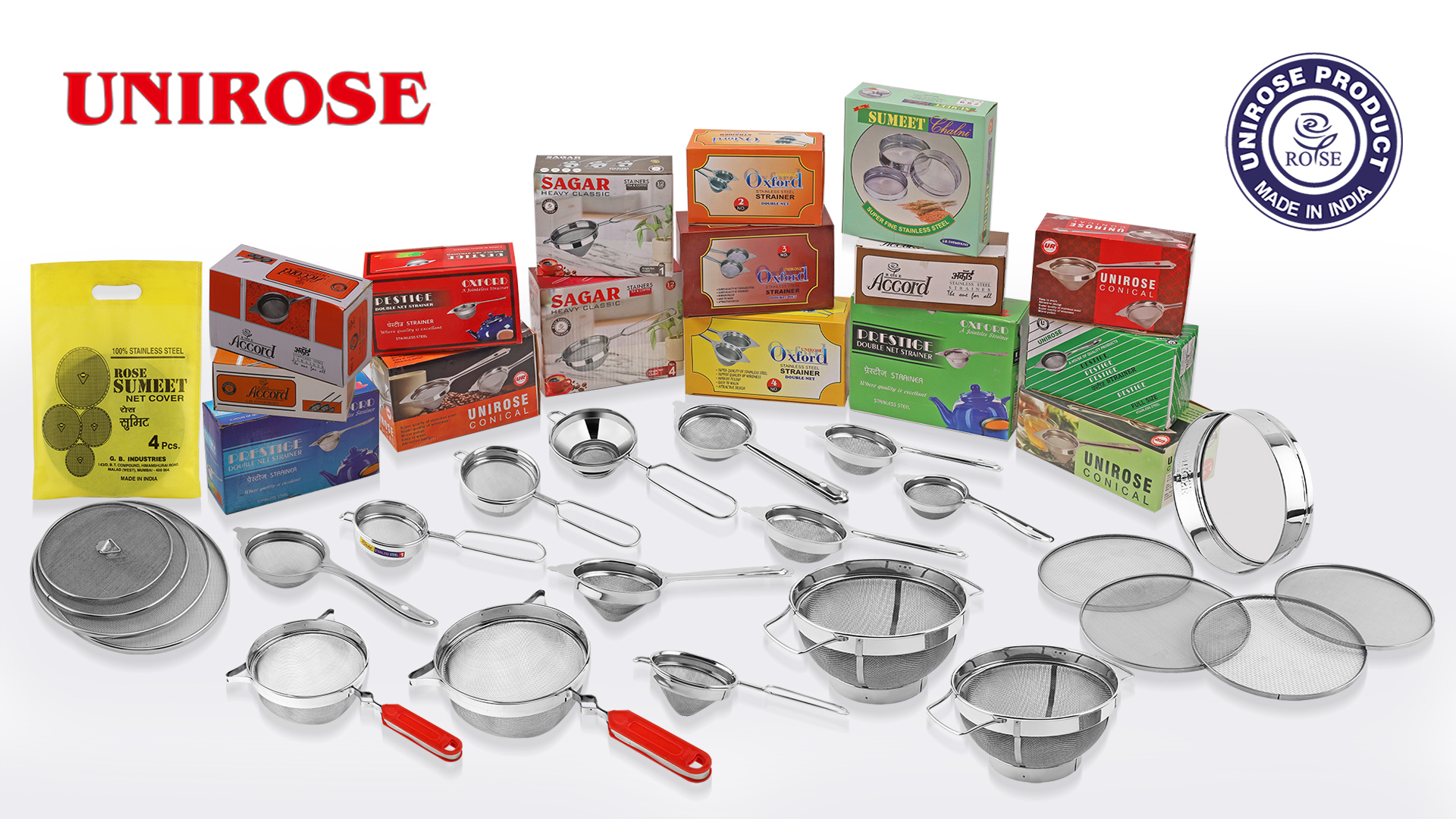 Unirose Premium Stainless Steel Strainers